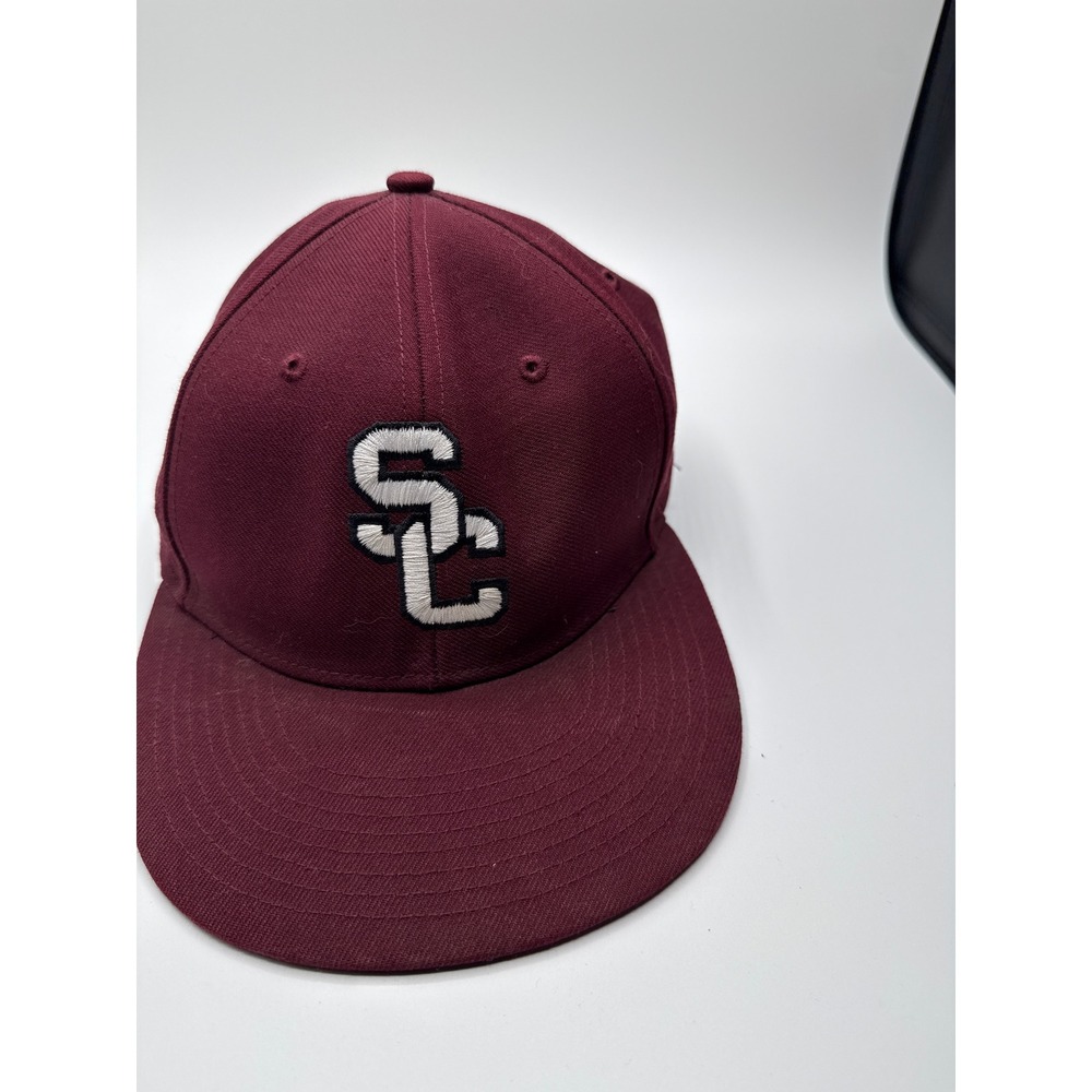 Richardson‎ PTS65 SC Logo Fitted Baseball Hat Maroon Burgundy Size 7 1/4 Cap